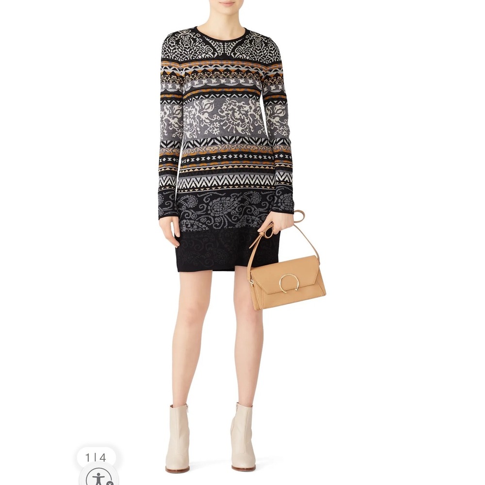 Fuzzi dress Small Nordique Fair Isle sweater Jean-Paul Gaultier long sleeve crew
